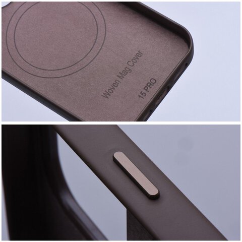 Woven Mag Cover kompatybilne z MagSafe do IPHONE 15 jasny brzowy