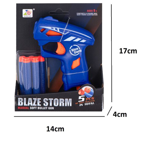 Pistolet Blaze Storm z piankowymi strzałkami do NERFA niebieski