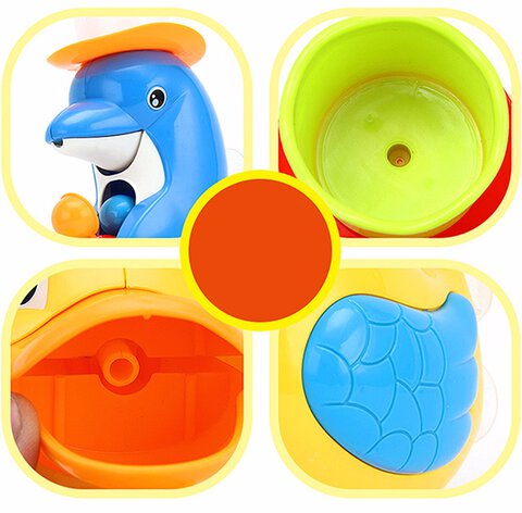 Zabawka do kąpieli delfin z lejkiem i młynkiem
