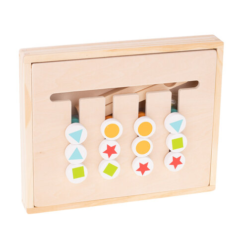 Drewniana zabawka edukacyjna w pudełku Dopasuj kształty i kolory