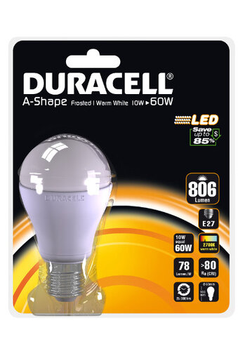 Żarówka Duracell LED E27 10W ciepła biała