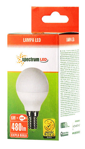 Żarówka LED 6W E14 kulka Spectrum WOJ13022