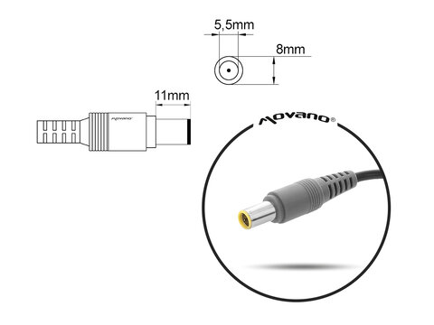 Zasilacz Mitsu 20v 4.5a (8.0x5.5 pin) Lenovo R500, E545, SL410K