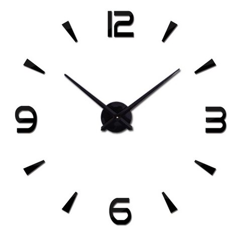 Zegar Ścienny naklejany z 4 dużymi cyframi duży 80-120 cm czarny
