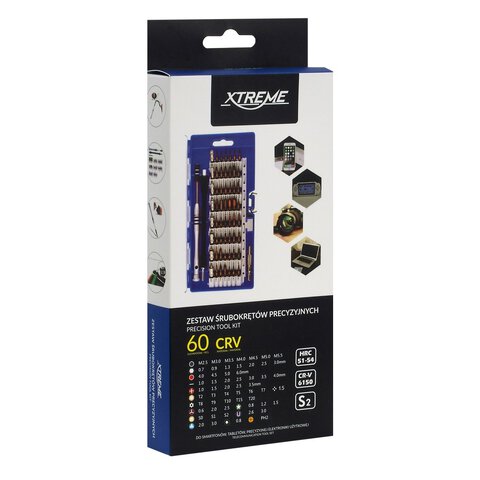 Zestaw bitów i kluczy nasadowych 60 częściowy Xtreme 67-006