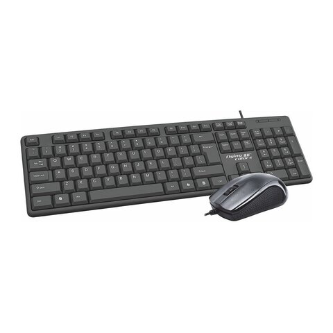 Zestaw klawiatura QWERTY + mysz przewodowy USB A K3186 U+U