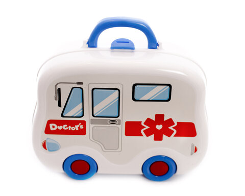Zestaw lekarza z akcesoriami walizka autobus