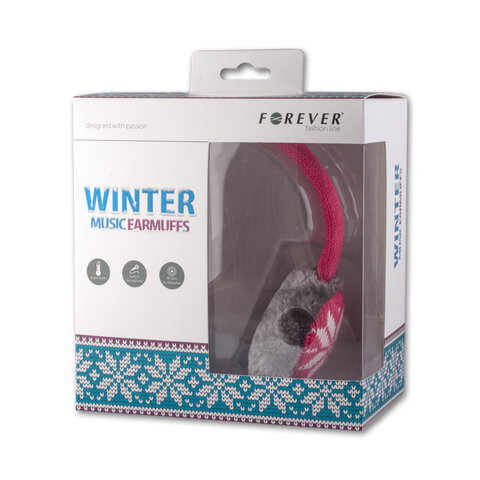 Zimowe nauszniki z wbudowanymi słuchawkami Forever Winter czerwone